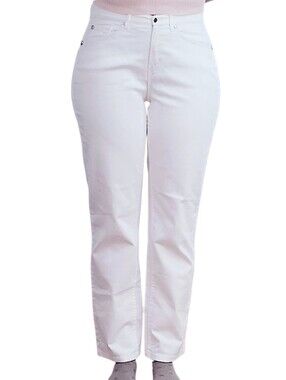 Vintage Premium CAMBIO "Norah" Comfy White Straight Jeans